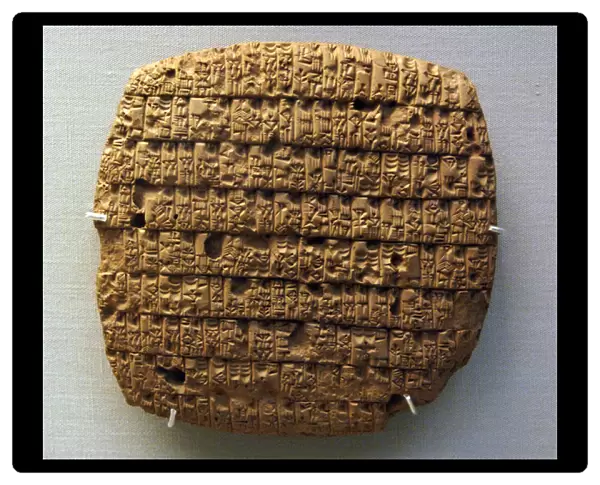 Cuneiform tablet depicting beer allocation. 2351-2342 BC. Fr