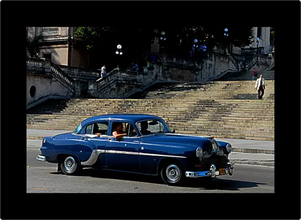 Car ouside, Havana university, Cuba