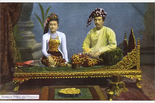 Myanmar - Couple posing on a divan
