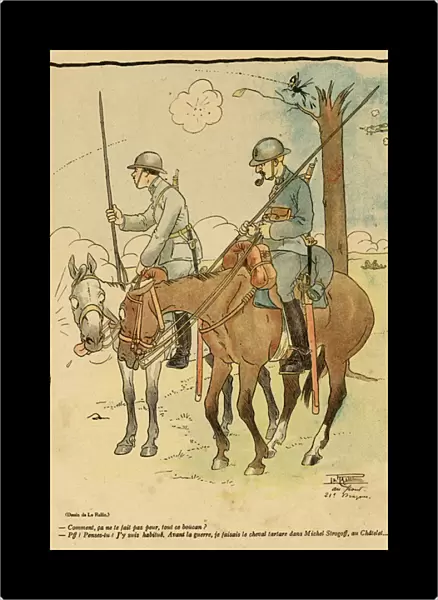 Cartoon, Two Horses, WW1