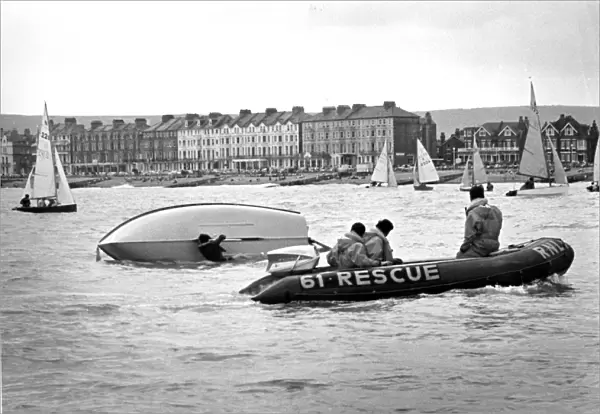In-shore rescue service at work, Eastbourne, Sussex