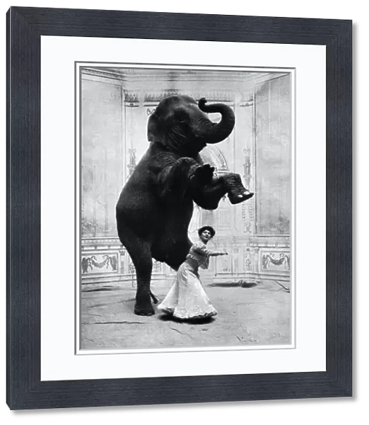 Miss Orford and her performing elephant