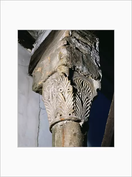 Spain. Catalonia. Sculpted capital. Moorish art. From the ol