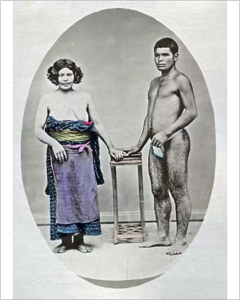 Ainu couple, Japan, circa 1880s