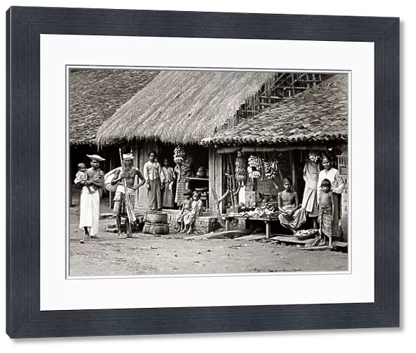 Native stall, Ceylon Sri Lanka, circa 1880s