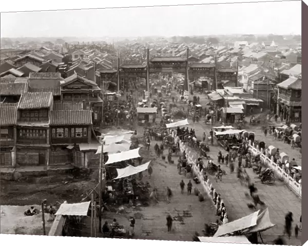 Street market, Peking (Beijing), China circa 1890s