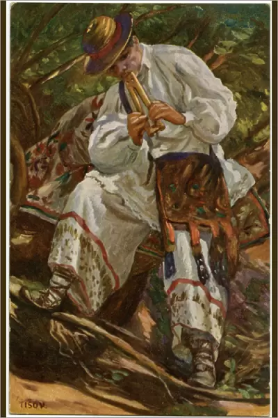 Croatian Shepherd, playing a Frula