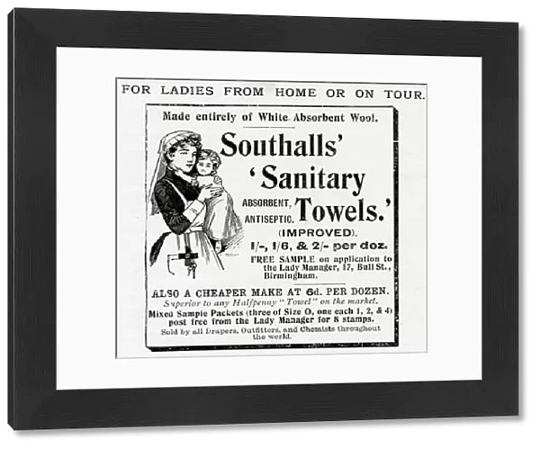 Advert for Southalls sanitary towels 1898