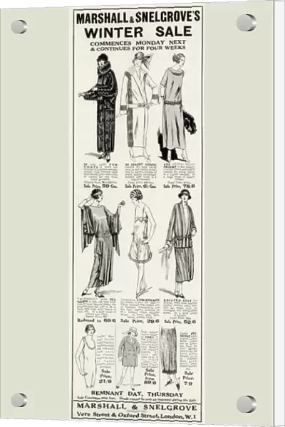 Advert for Marshall & Snelgrove womens clothing 1923