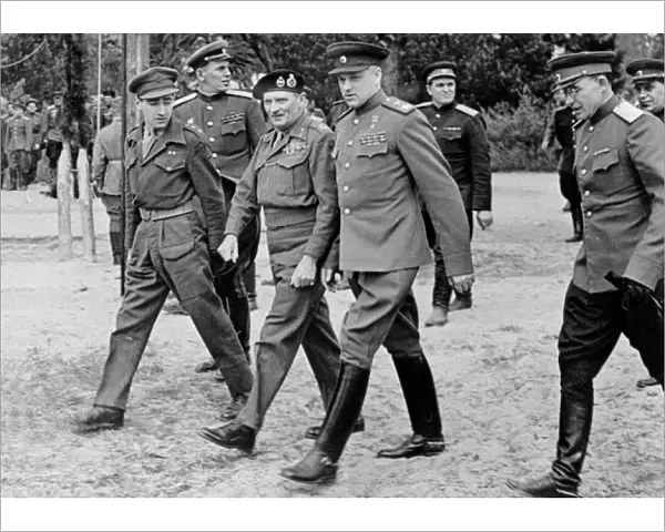 Field Marshal Bernard Montgomery with Marshal Rokossovsky