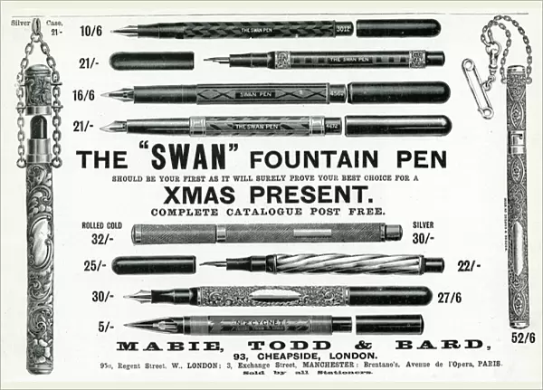 Advert for Swan fountain pens 1901
