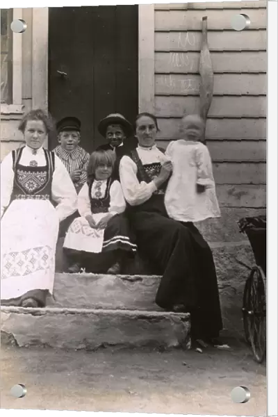 Family in national costume, Mundal, Norway