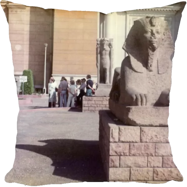 The Sphinx like statue in the grounds of the Egyptian Museum