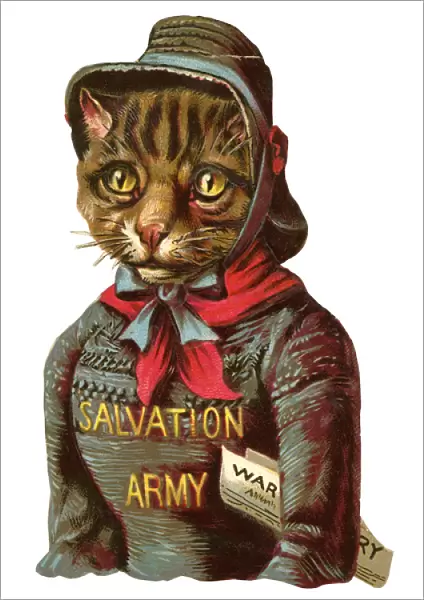 Victorian scrap - Salvation Army tabby cat