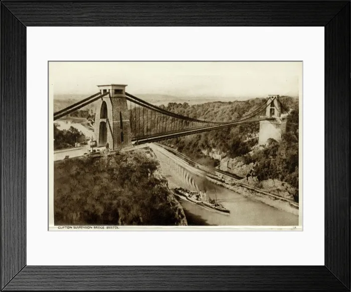 Framed Print : 1936 Print of Clifton Suspension Bridge over the Avon Gorge Framed Print : 1936 Print of Clifton Suspension Bridge over the Avon Gorge