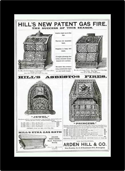 Advert for Arden Hills & Co new patent gas fires 1888