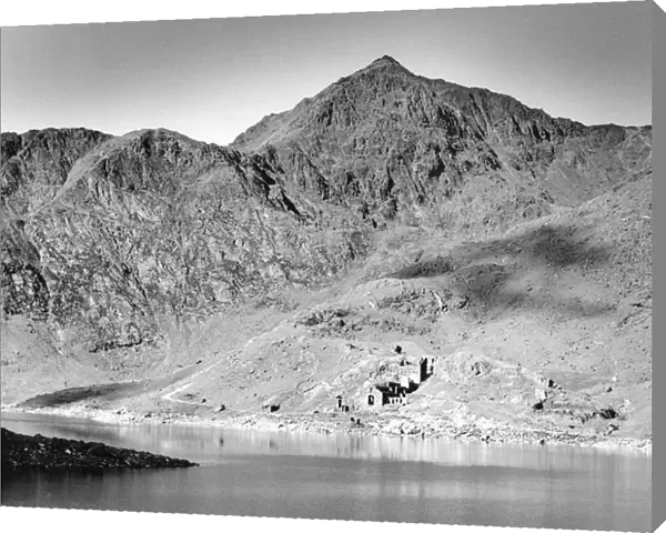 Snowdon from the east showing a derelict mine, Wales