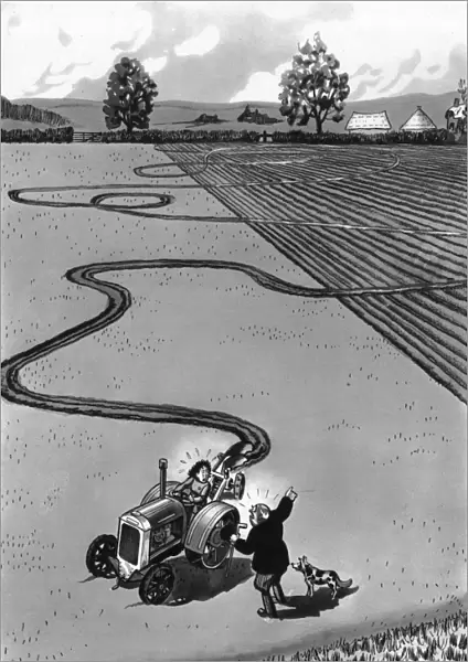 Land Girl cartoon, WWII