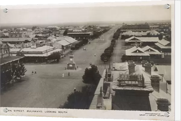 Aerial view of Main Street, Bulawayo, Rhodesia
