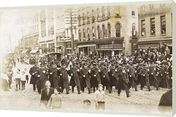 Police officers on parade, Albany, USA