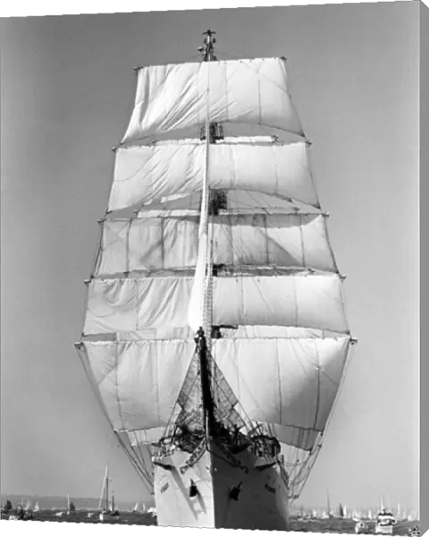 The Dar Mlodziezy, Polish tall ship, fully rigged, Falmouth