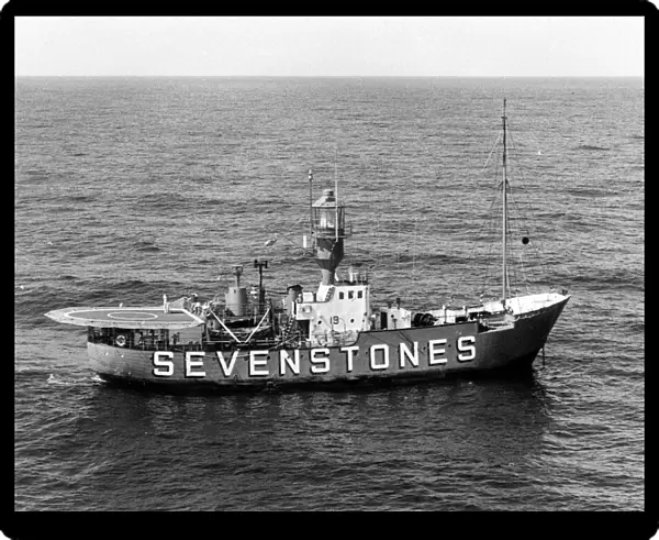 Sevenstones lightship at sea, Cornwall
