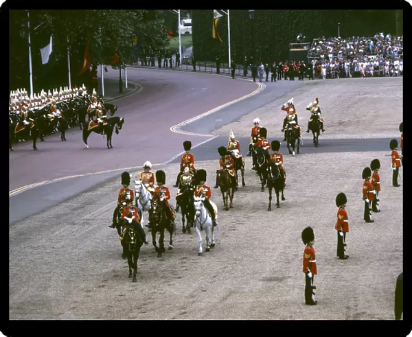Queen Elizabeth II at the Trooping of the Colour, London