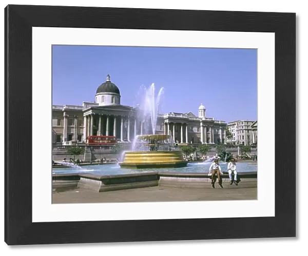 Trafalgar Square with fountain, London