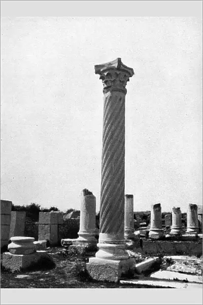 Roman Ruins at Volubilis, Morocco - A Corinthian Column