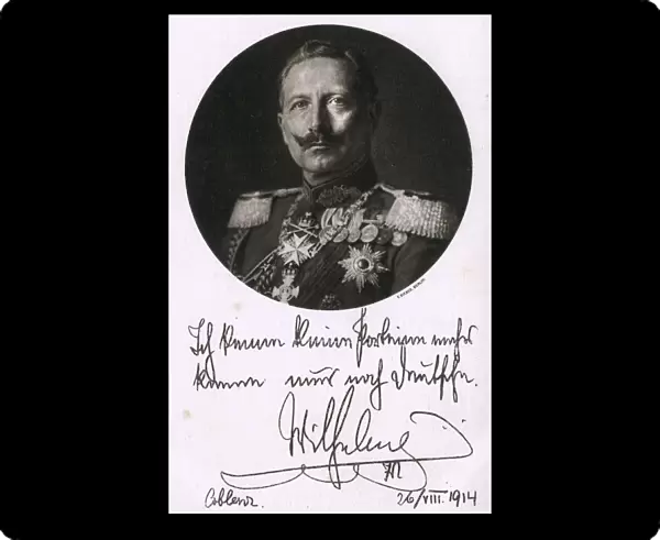 WW1 - Kaiser Wilhelm II of Germany and Patriotic message