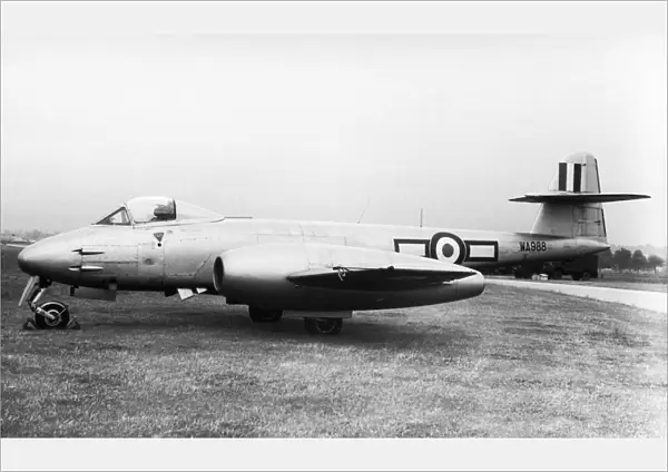 RAF Squadron Gloster Meteor Based at Duxford in 1950S