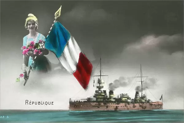 1st Rank French pre-dreadnought battleship the Republique