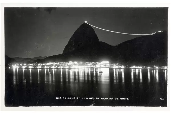 The Sugarloaf Cable Car - Rio de Janeiro, Brazil at night