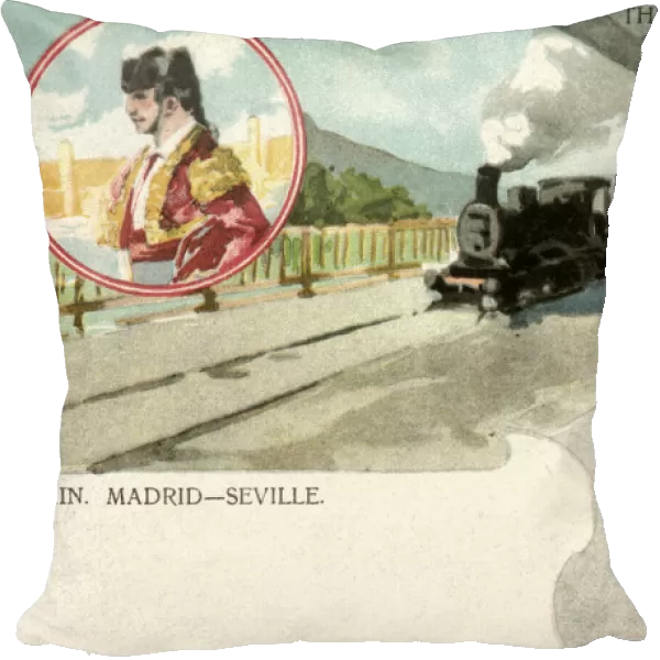 Train on the Madrid to Seville railway, Spain