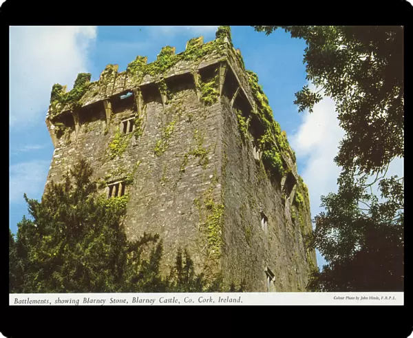 Battlements, Showing Blarney Stone, Blarney Castle, Co Cork