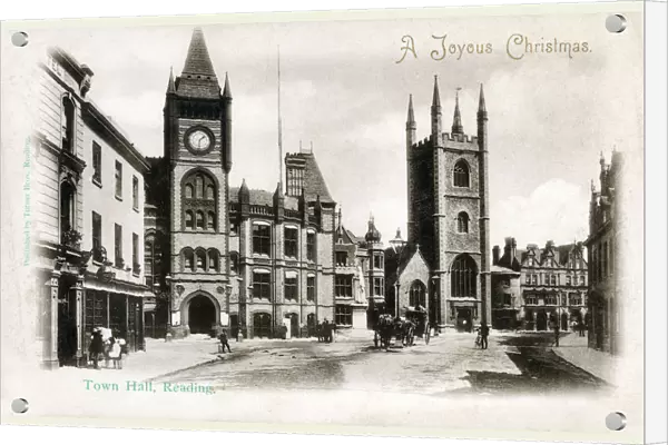 The Town Hall, Reading, Berkshire - with the Statue of Queen Victoria and St