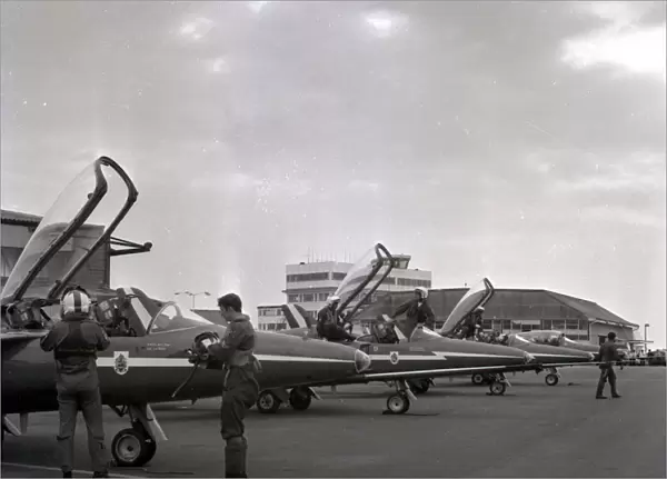 Royal Air Force Folland Gnat T. 1 trainers of the Red Arrows