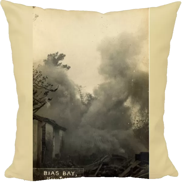 Burning Pirate Village - Pirate homes destroyed by HMS Argus
