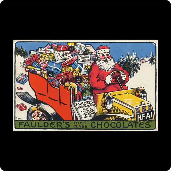 Father Christmas delivering Xmas chocolate