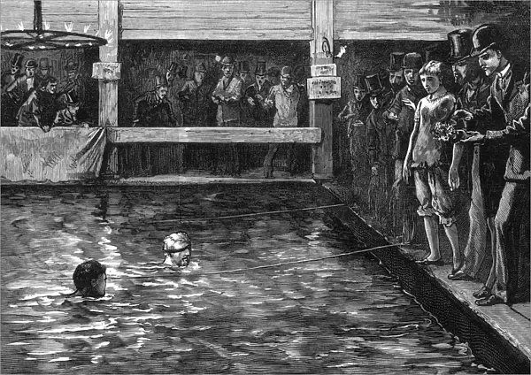 Swimming competition at the Lambeth Baths, London