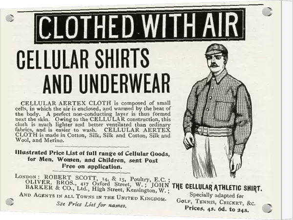 Advert for Aertex mens clothes with air 1895