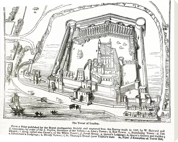 Tower of London and surrounding area 1597