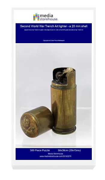 Second World War Trench Art lighter - a 20 mm shell