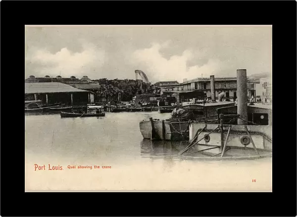 Mauritius - Port Louis - Port Quayside showing the Crane