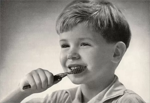 Boy Brushing Teeth Date: 1938