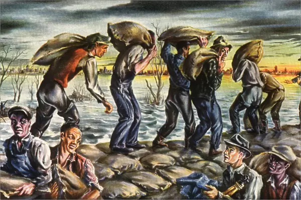 Hauling Sandbags Date: 1941