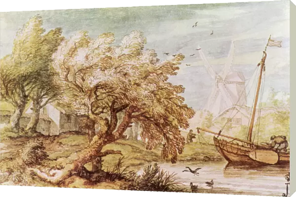 Sailboat and Windmill Date: 1665