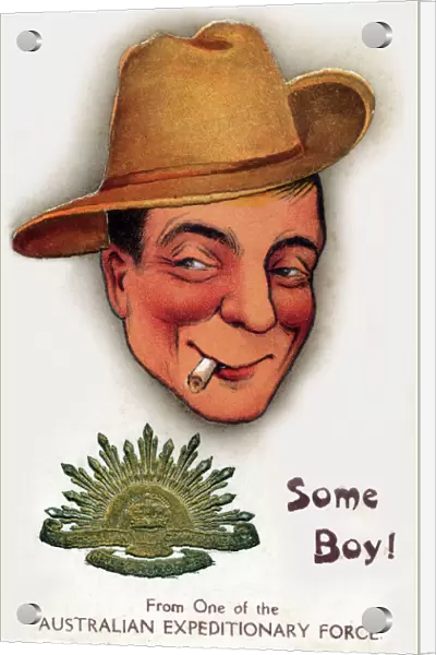 Caricature of a cheeky Australian solder - WW1