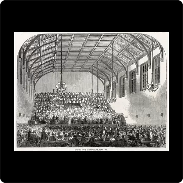 The opening concert at the new St Martins Hall, Long Acre, London. Date: 1850