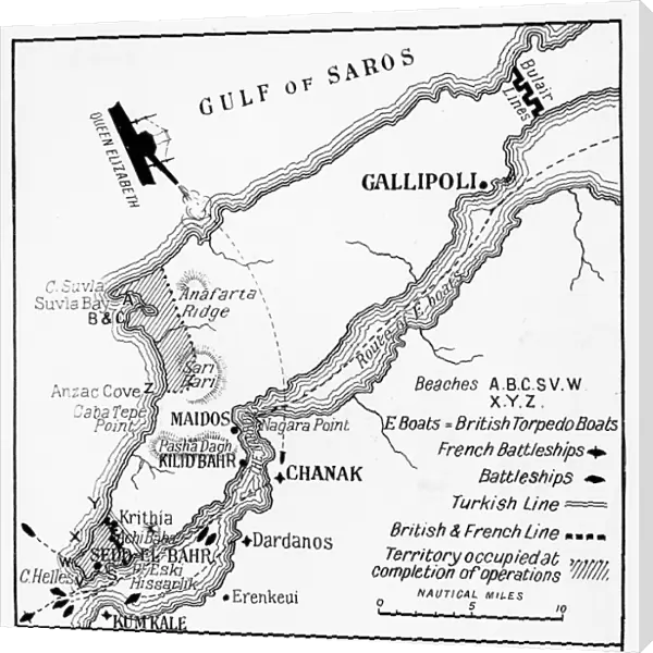 A sketch map of the infamous Dardanelles Operations and Gallipoli Campaign